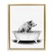Stupell Industries Bear In Tub Rustic Bathroom Drawing Framed Floater Canvas Wall Art